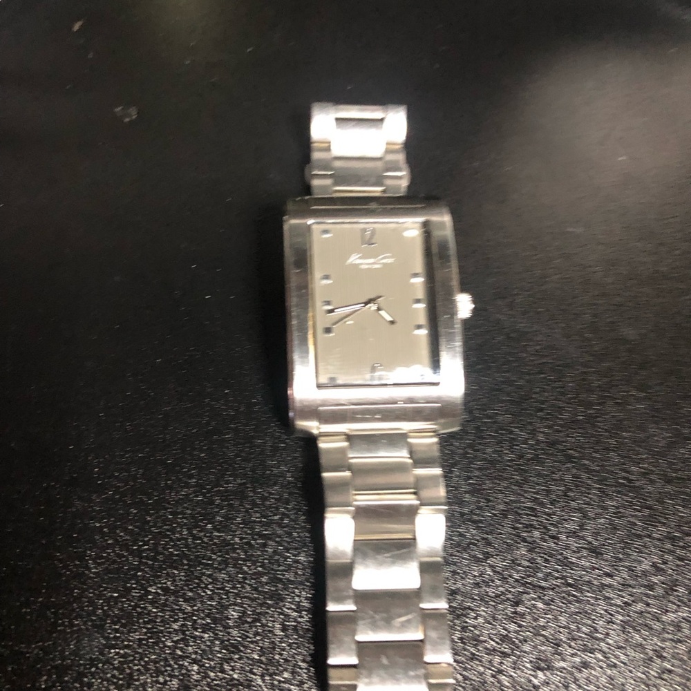 Sleek Silver Rectangular Dress Watch - image 1